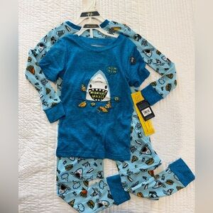 PJ Essentials Snack Shark 4 piece Kids Pajama Set - Blue
